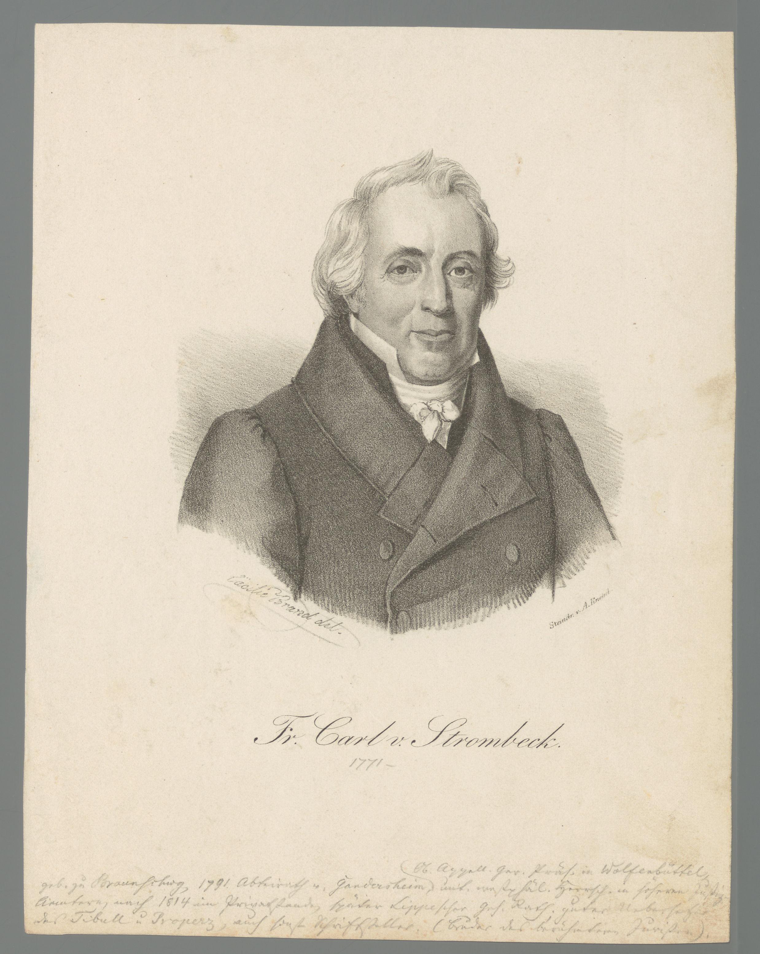 Portret van Friedrich Karl von Strombeck by Cäcilie Brandt