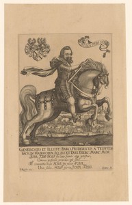 Portret van Friedrich von Teuffenbach te paard
