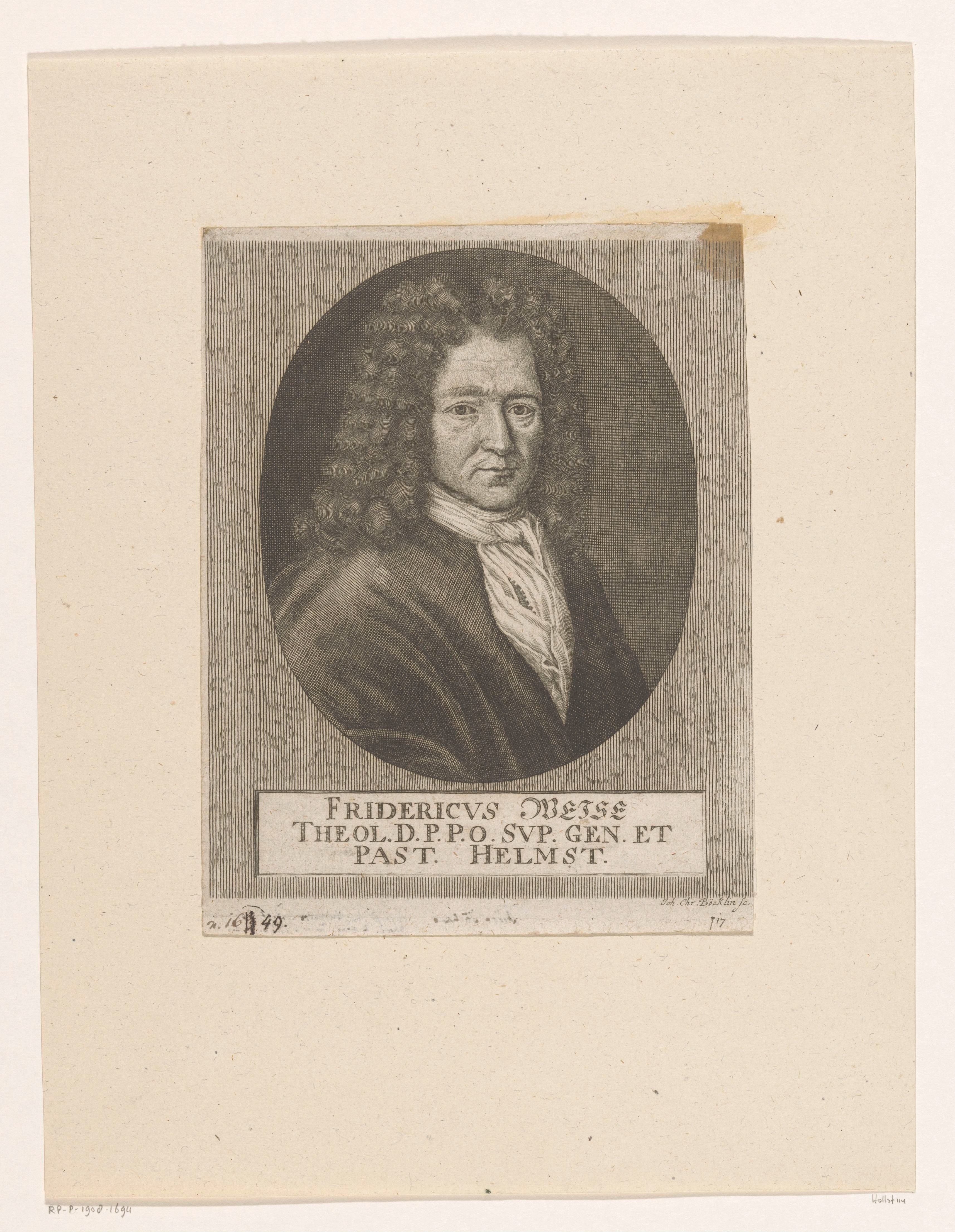 Portret van Friedrich Weise by Johann Christoph Boecklin