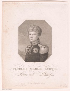 Portret van Friedrich Wilhelm Ludwig van Pruisen, later keizer Wilhelm I van Duitsland