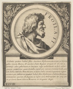 Portret van Fruela II, koning van Asturië en León