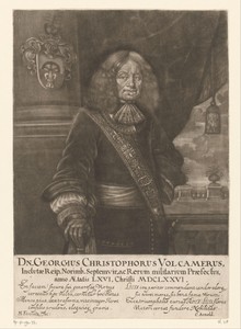 Portret van Georg Christoph Volckamer op 66-jarige leeftijd