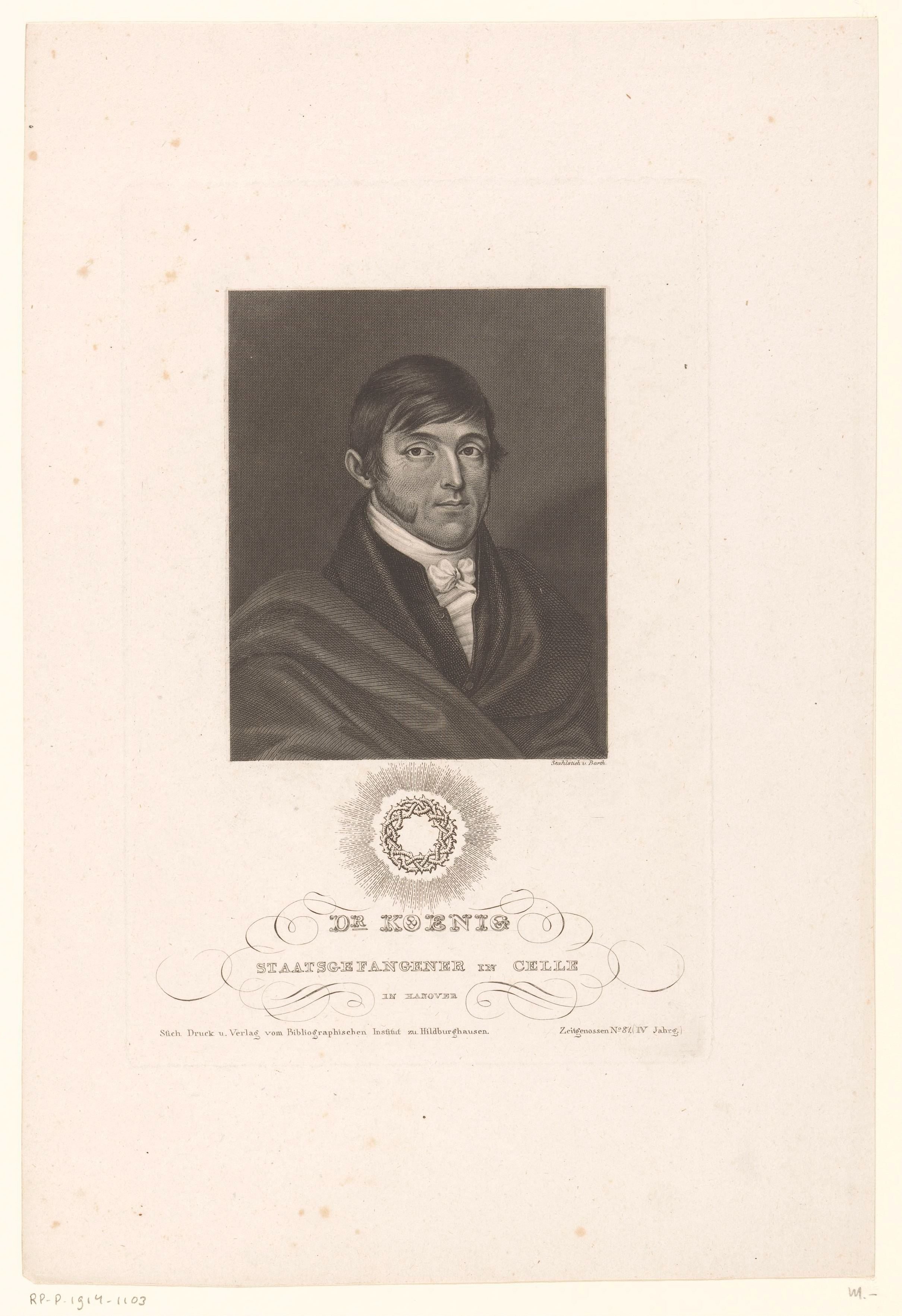 Portret van Georg Friedrich König by Karl Barth