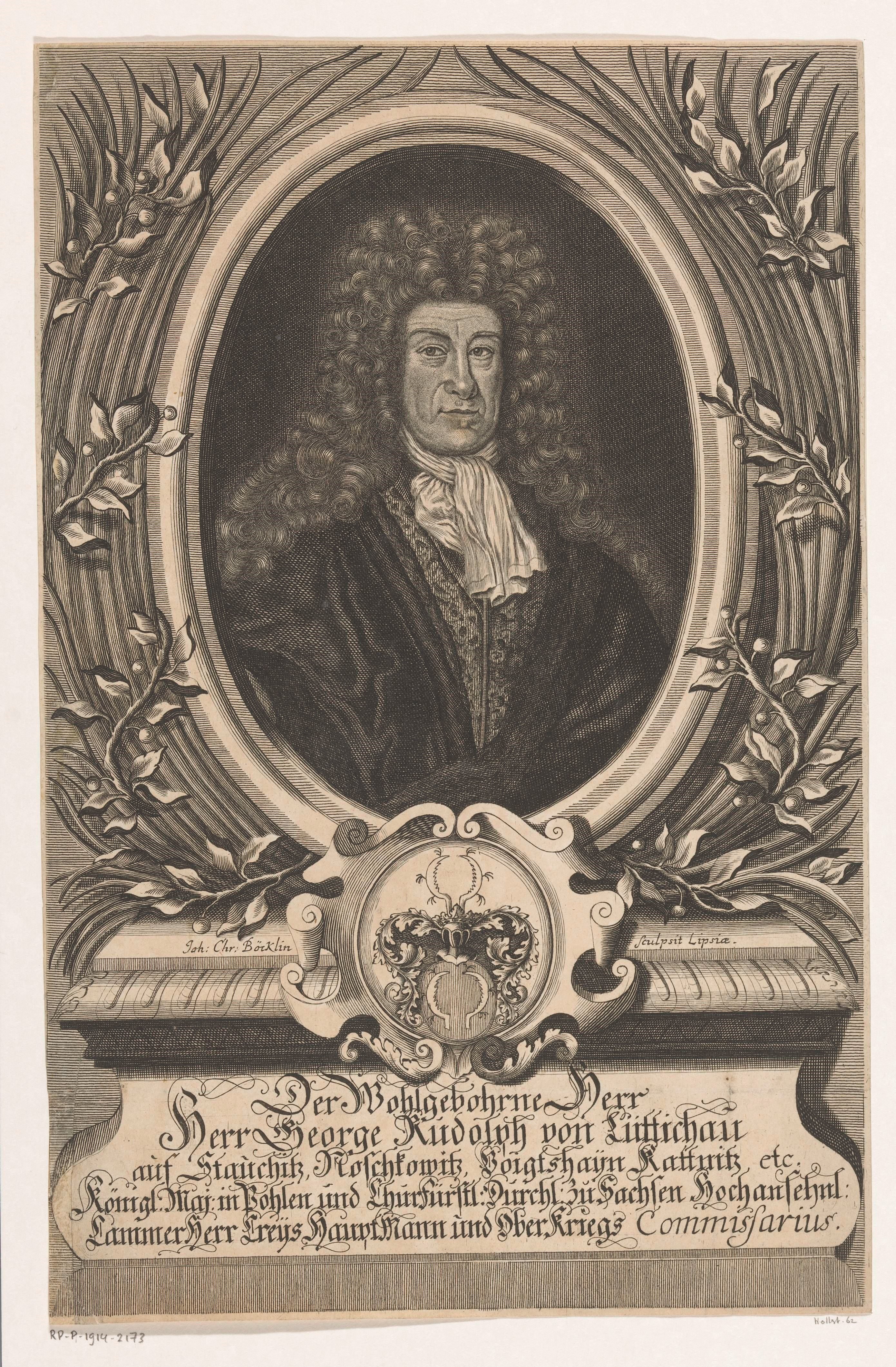 Portret van Georg Rudolph von Lüttichau by Johann Christoph Boecklin