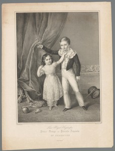 Portret van George en Augusta van Cambridge als kinderen