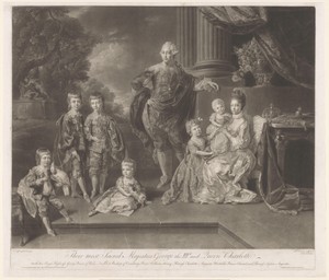 Portret van George III, koning van het Verenigd Koninkrijk, en zijn gezin