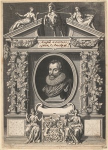 Portret van Gerard Thibault in architecturale omlijsting