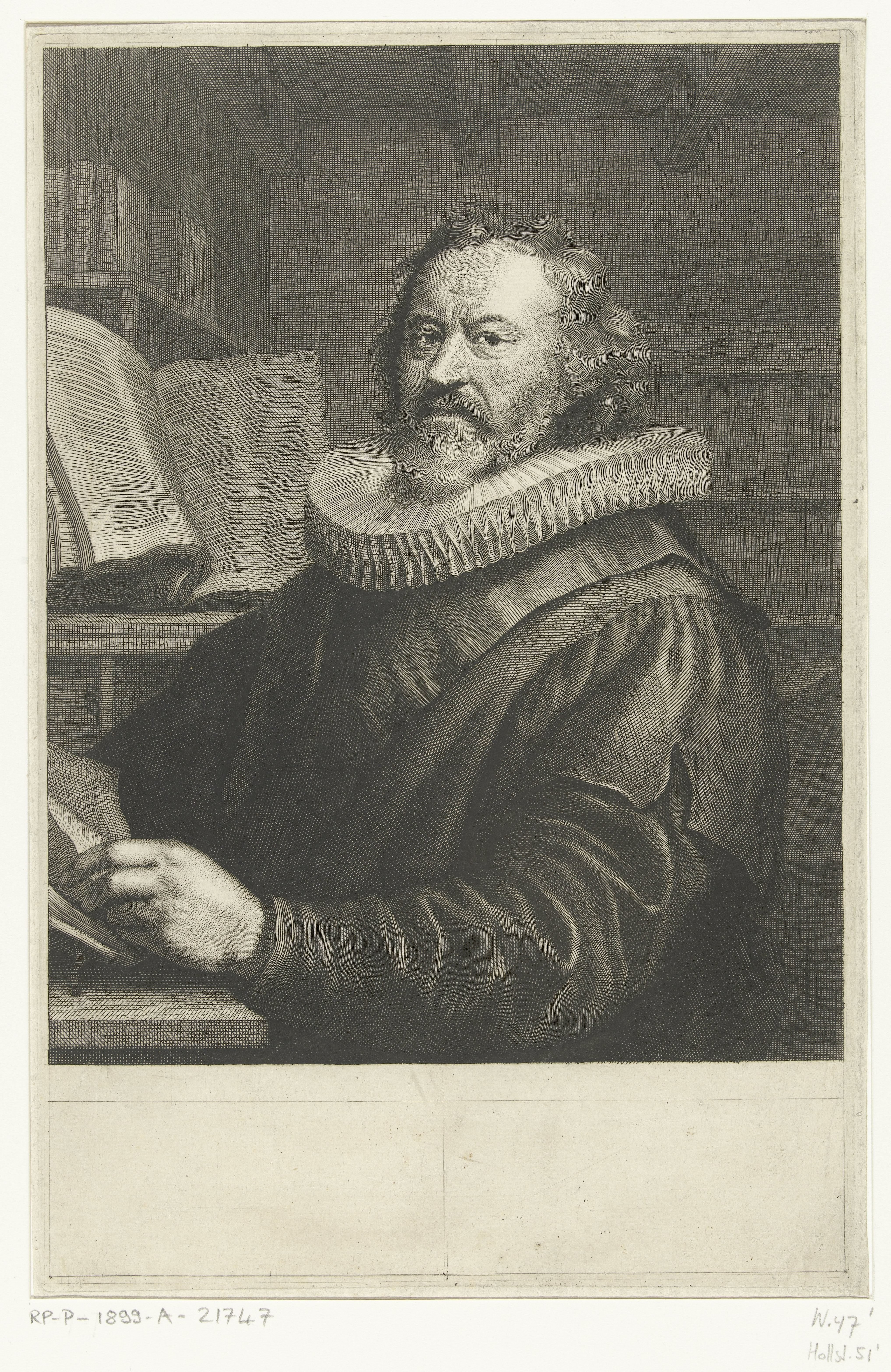 Portret van Gerardus Joannes Vossius by Abraham Bloteling