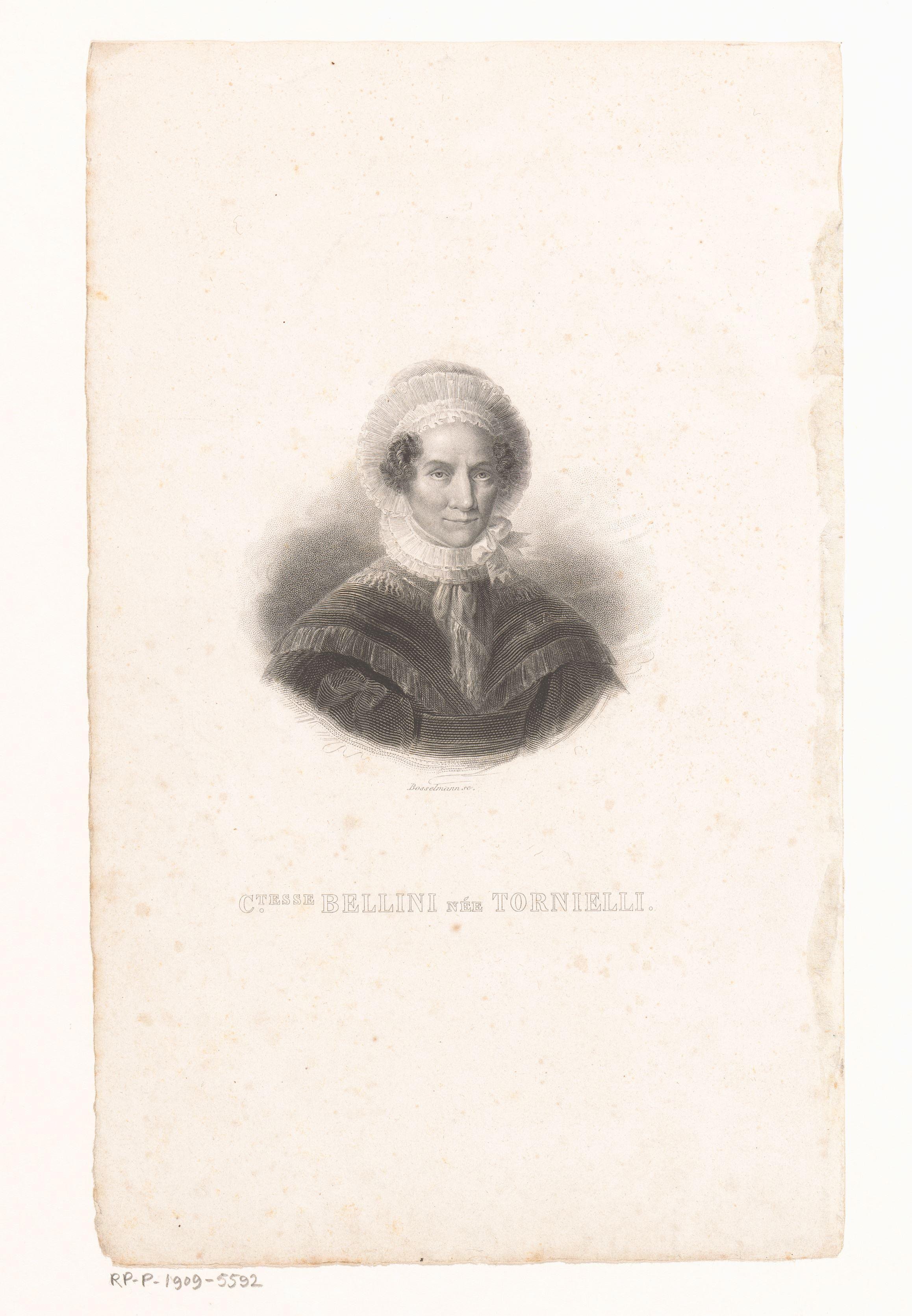 Portret van Giuseppa Tornielli Bellini by A. Bosselman