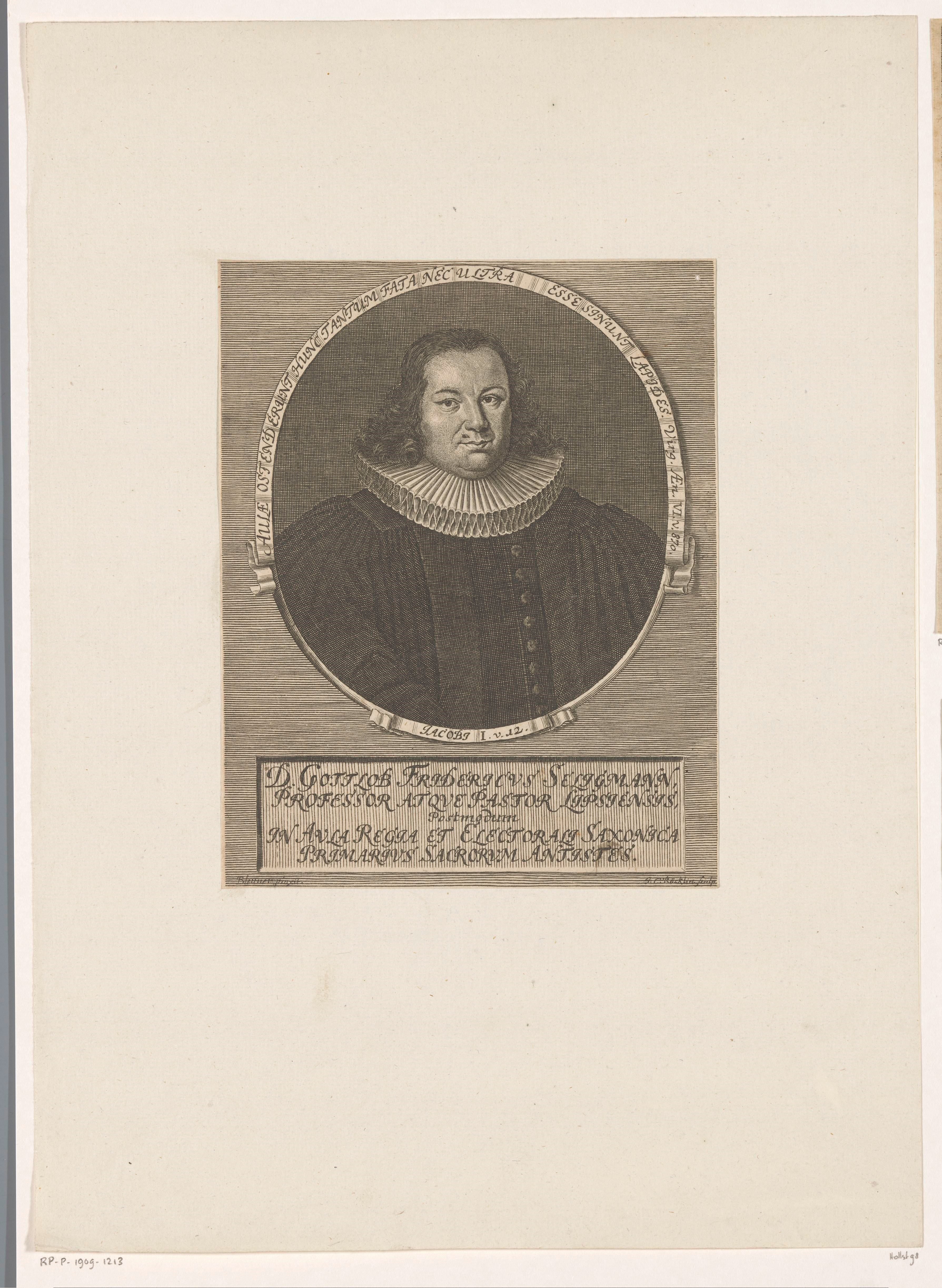 Portret van Gottlob Friedrich Seligmann by Johann Christoph Boecklin