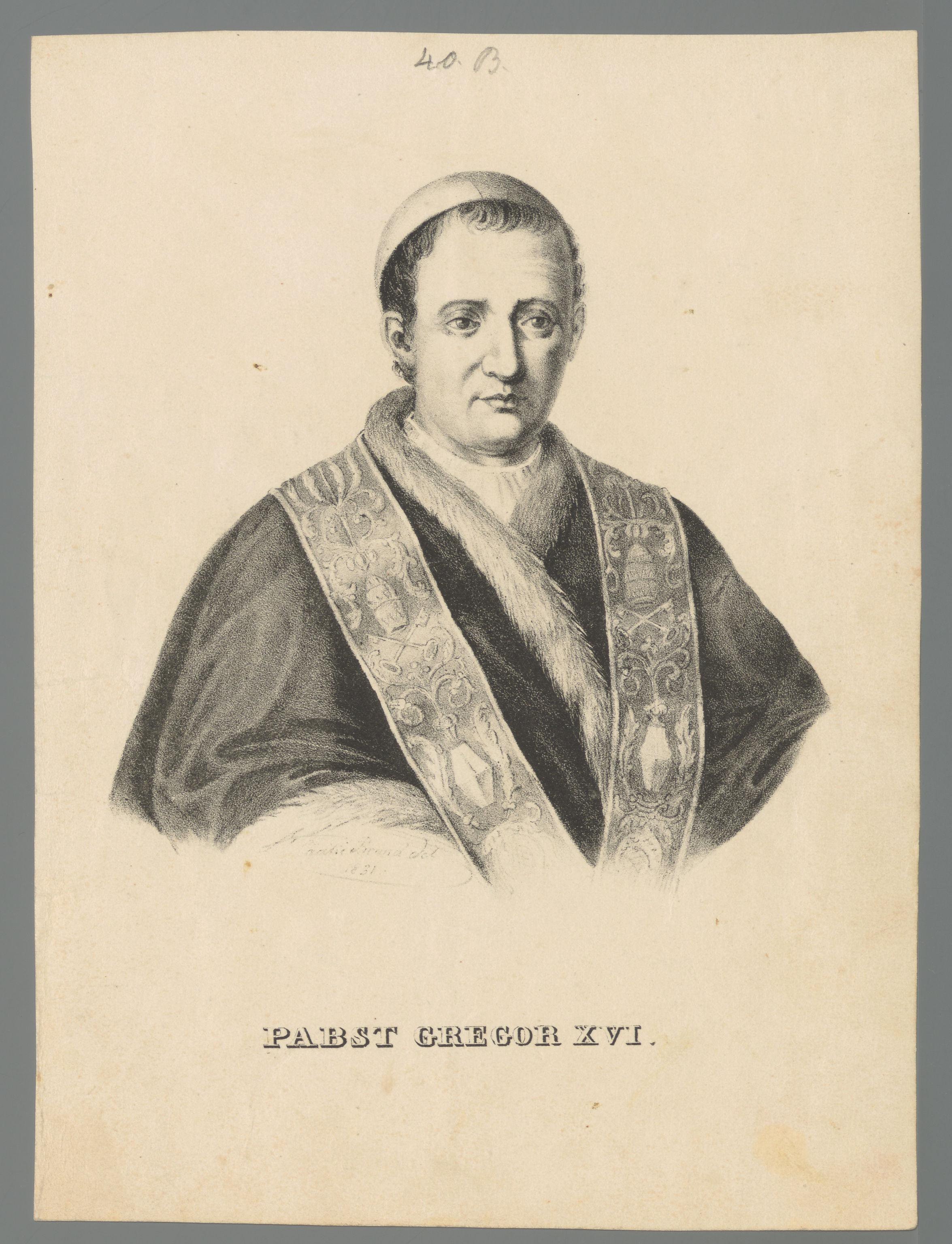 Portret van Gregorius XVI by Cäcilie Brandt