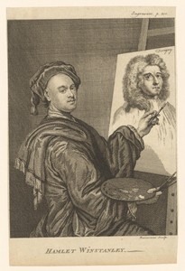 Portret van Hamlet Winstanley terwijl hij een portret schildert van Nicolas Dorigny