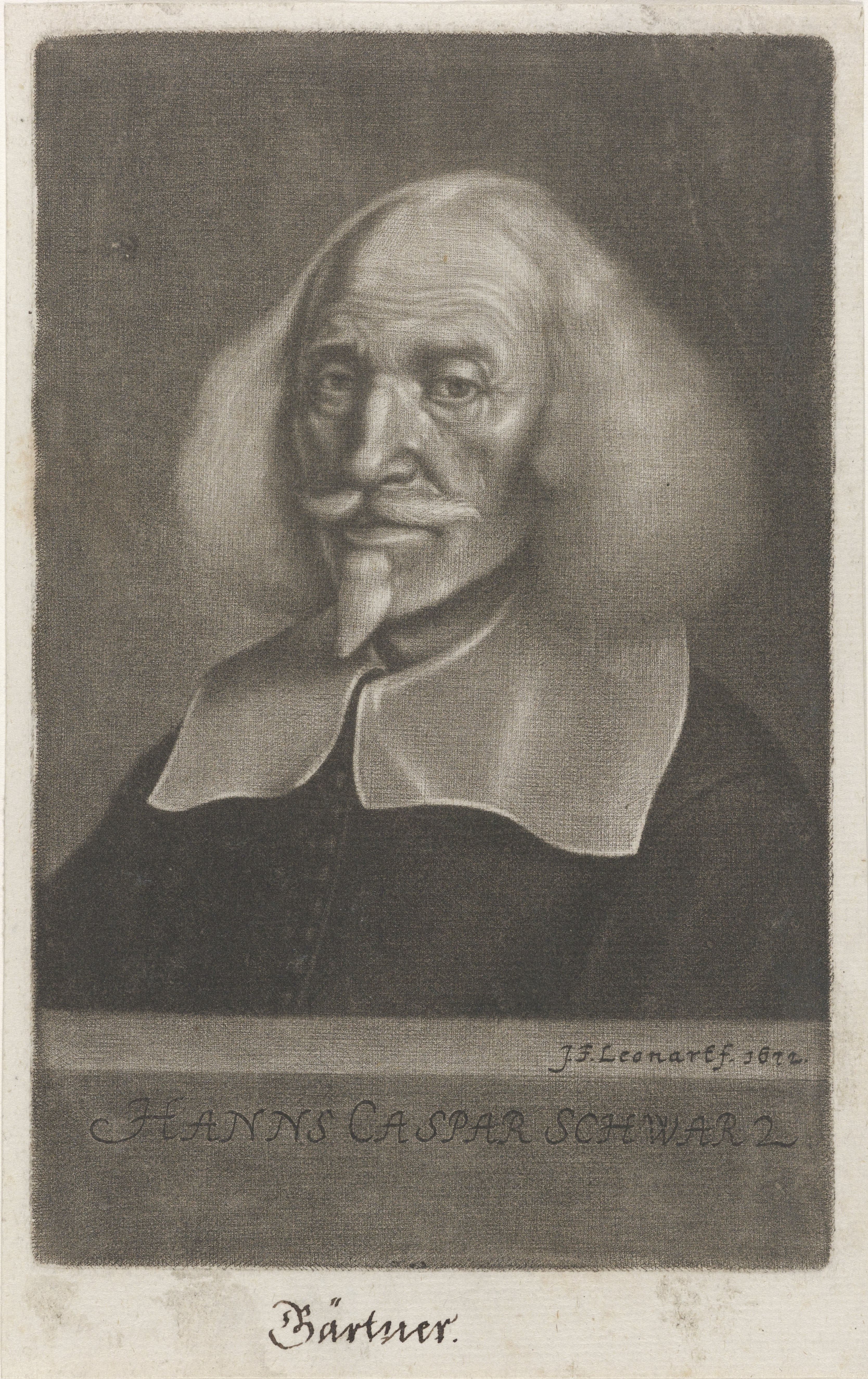 Portret van Hans Caspar Schwartz by Johann Friedrich Leonard