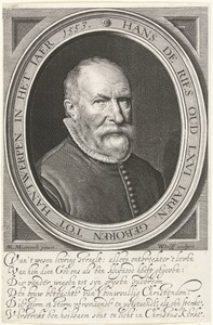 Portret van Hans de Ries op 66-jarige leeftijd