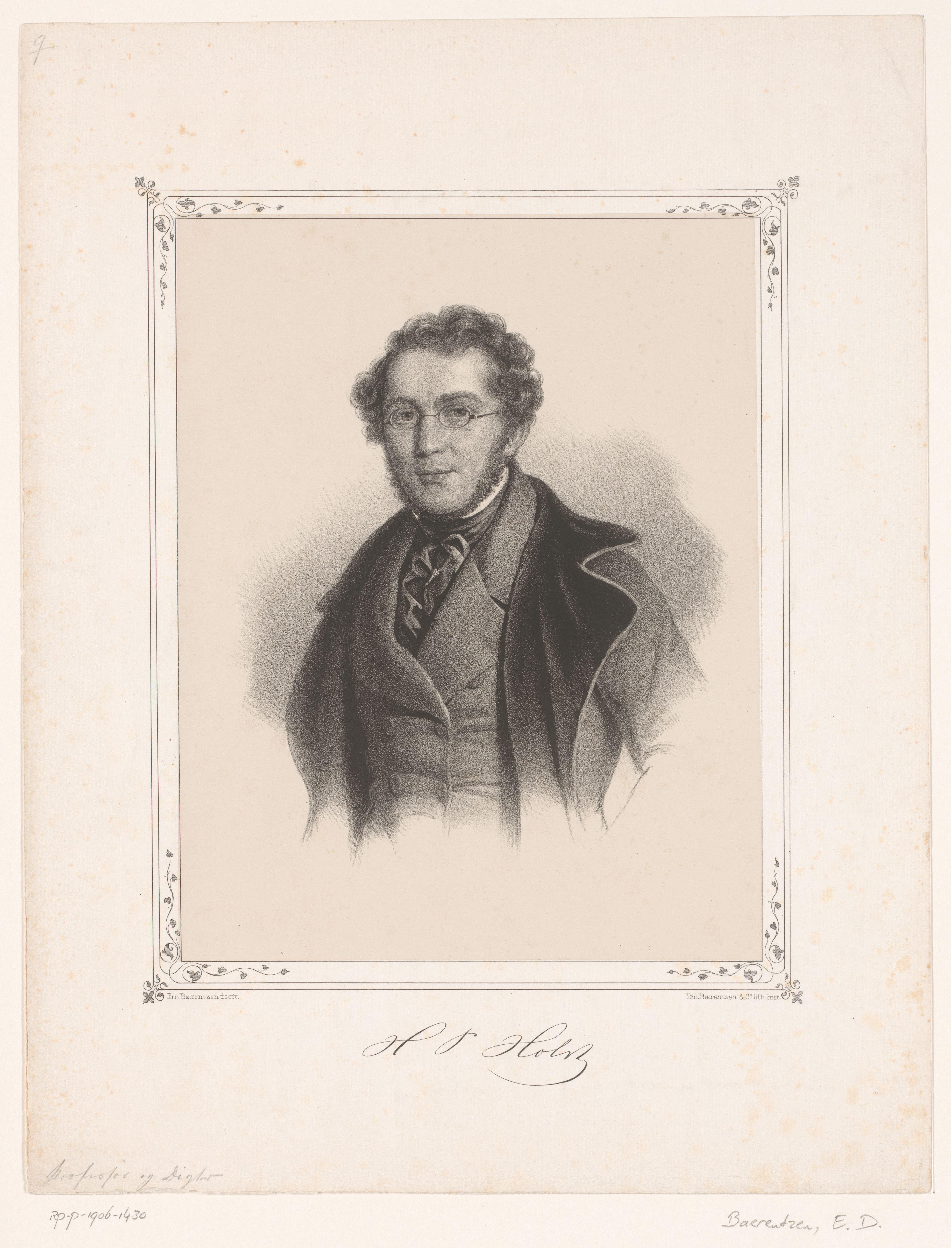 Portret van Hans Peter Holst by Emilius Ditlev Baerentzen