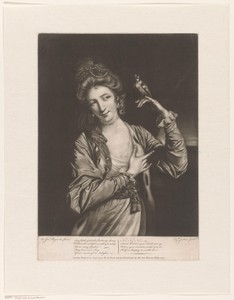 Portret van Harriet Powell met een zangvogel