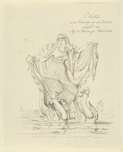 Portret van Helena Judith Hilverdink als Hulda in het toneelstuk Het vrouwtje van den Donau