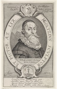 Portret van Hendrick Goltzius naar rechts