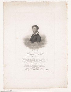 Portret van Henricus Kuhl op 24-jarige leeftijd