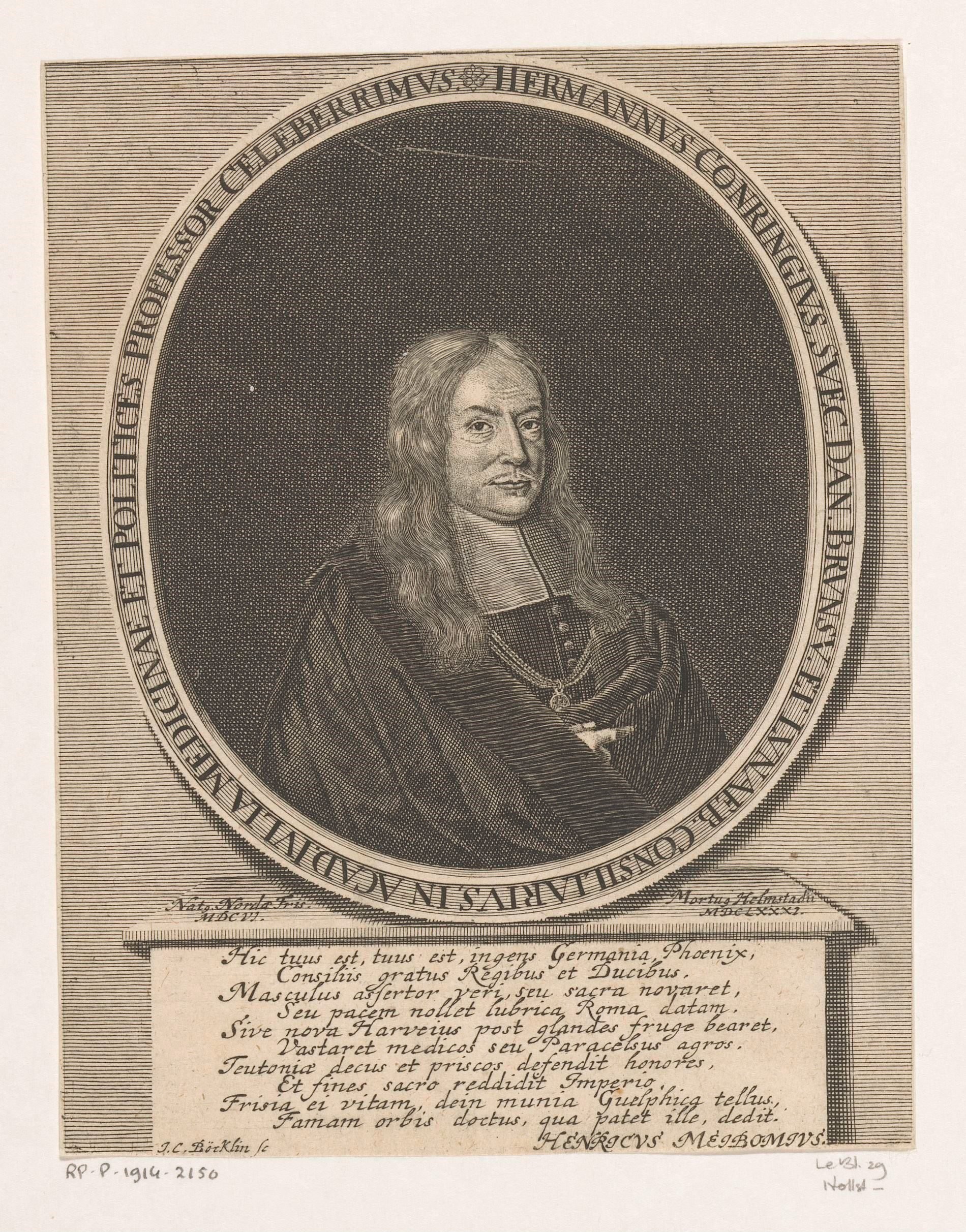 Portret van Hermann Conring by Johann Christoph Boecklin
