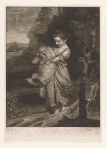 Portret van Hester Frances Bellingham met haar hond