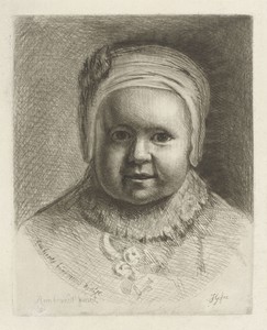 Portret van het kind van de buurvrouw van Rembrandt