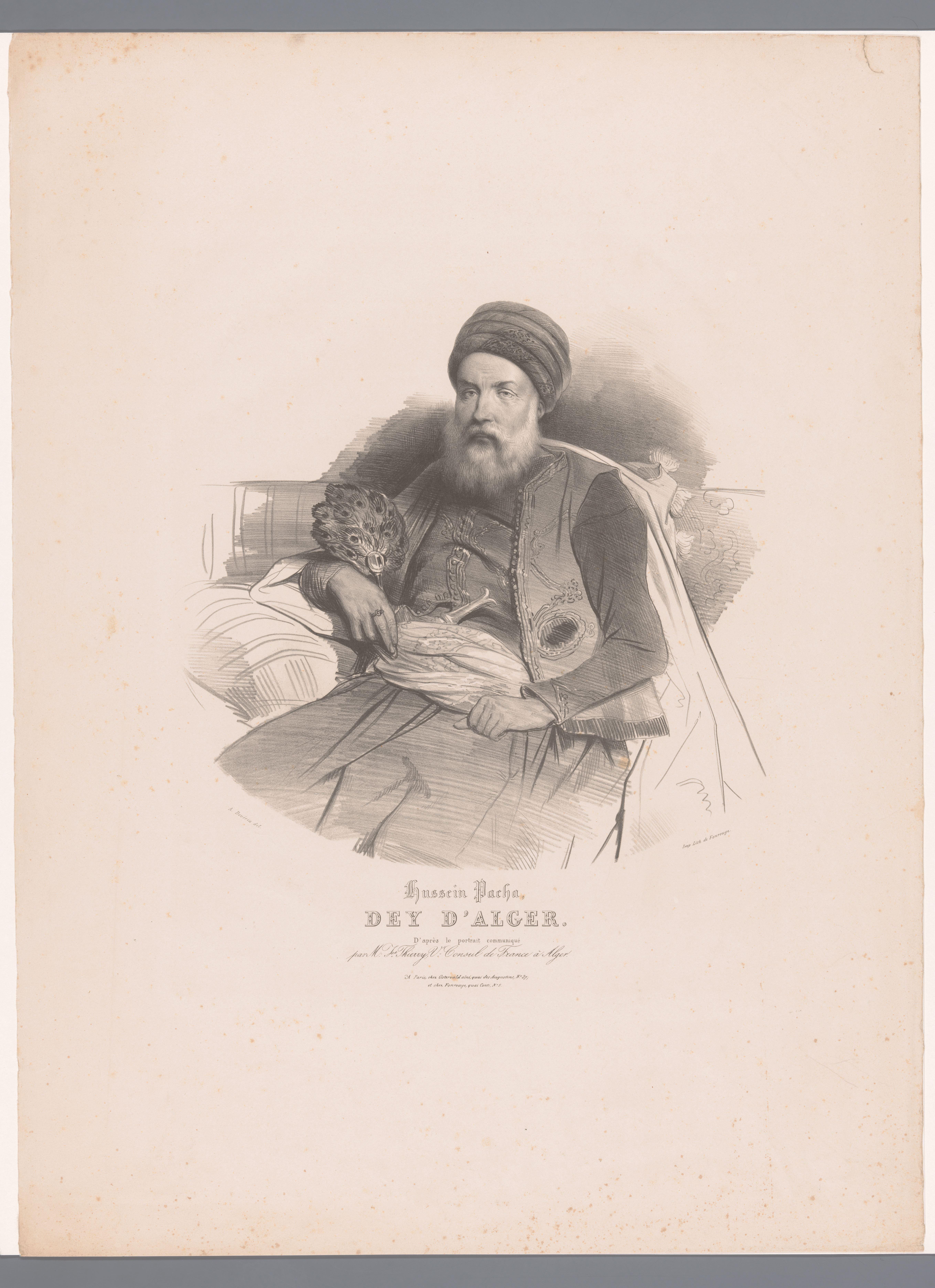 Portret van Hussein Dey by Achille Devéria