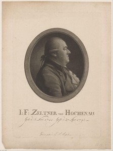 Portret van I.F. Zeltner von Hochenau
