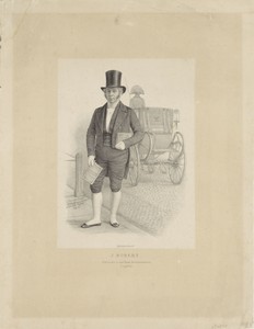Portret van J. Robert met rijtuig