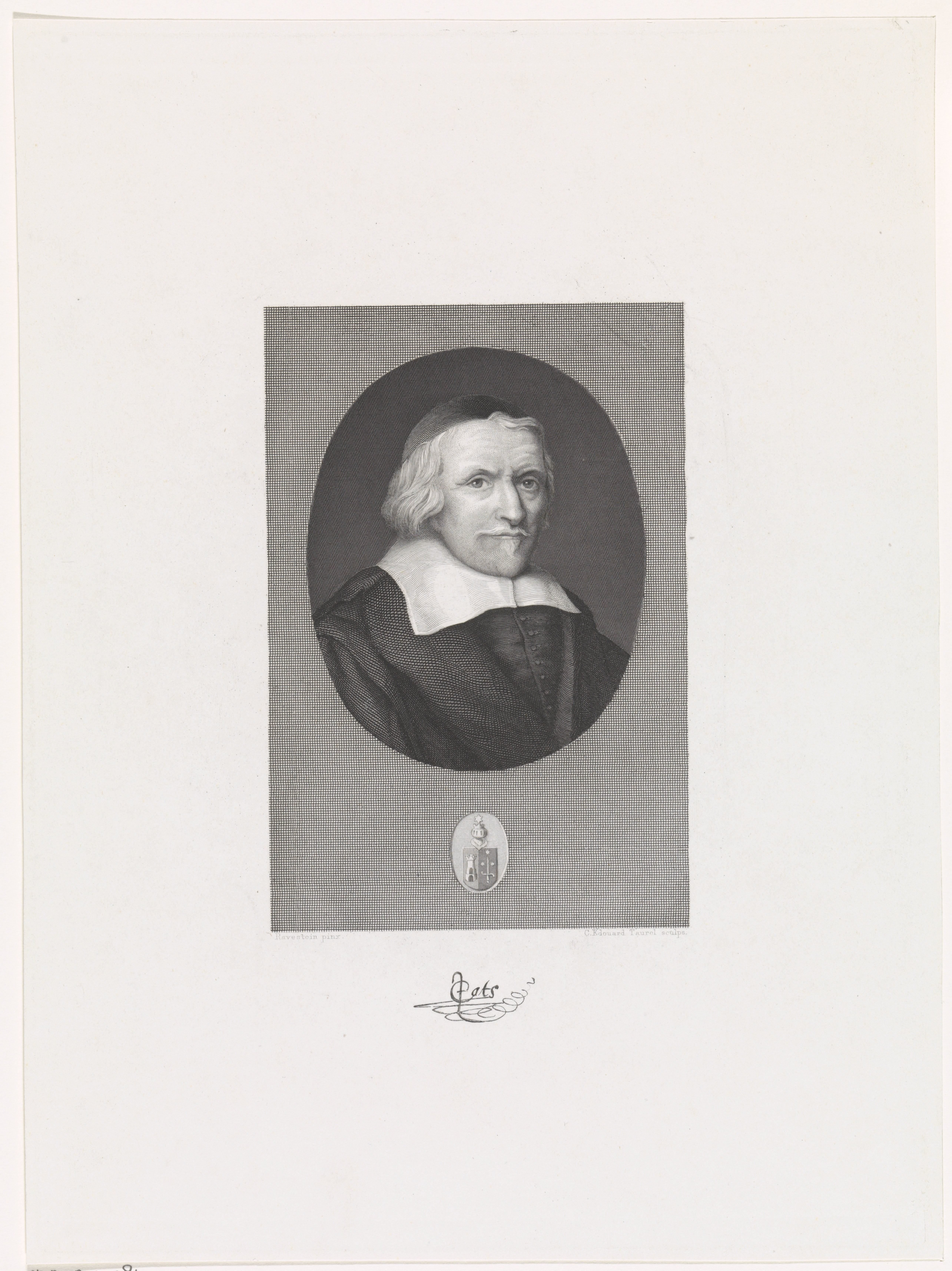 Portret van Jacob Cats by Edouard Taurel