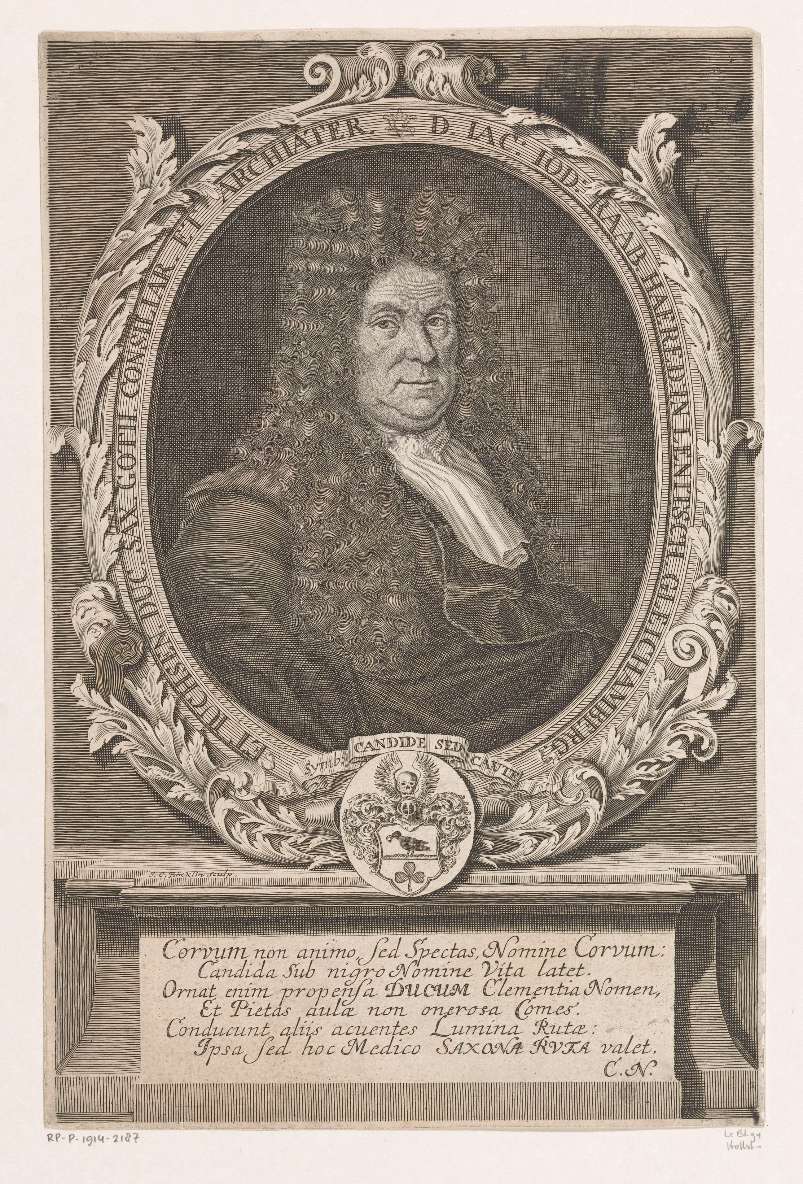 Portret van Jacob Jodocus Raab by Johann Christoph Boecklin