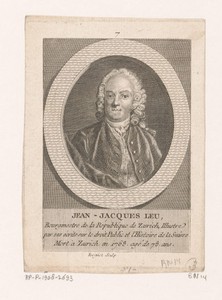 Portret van Jacob Johann Leu