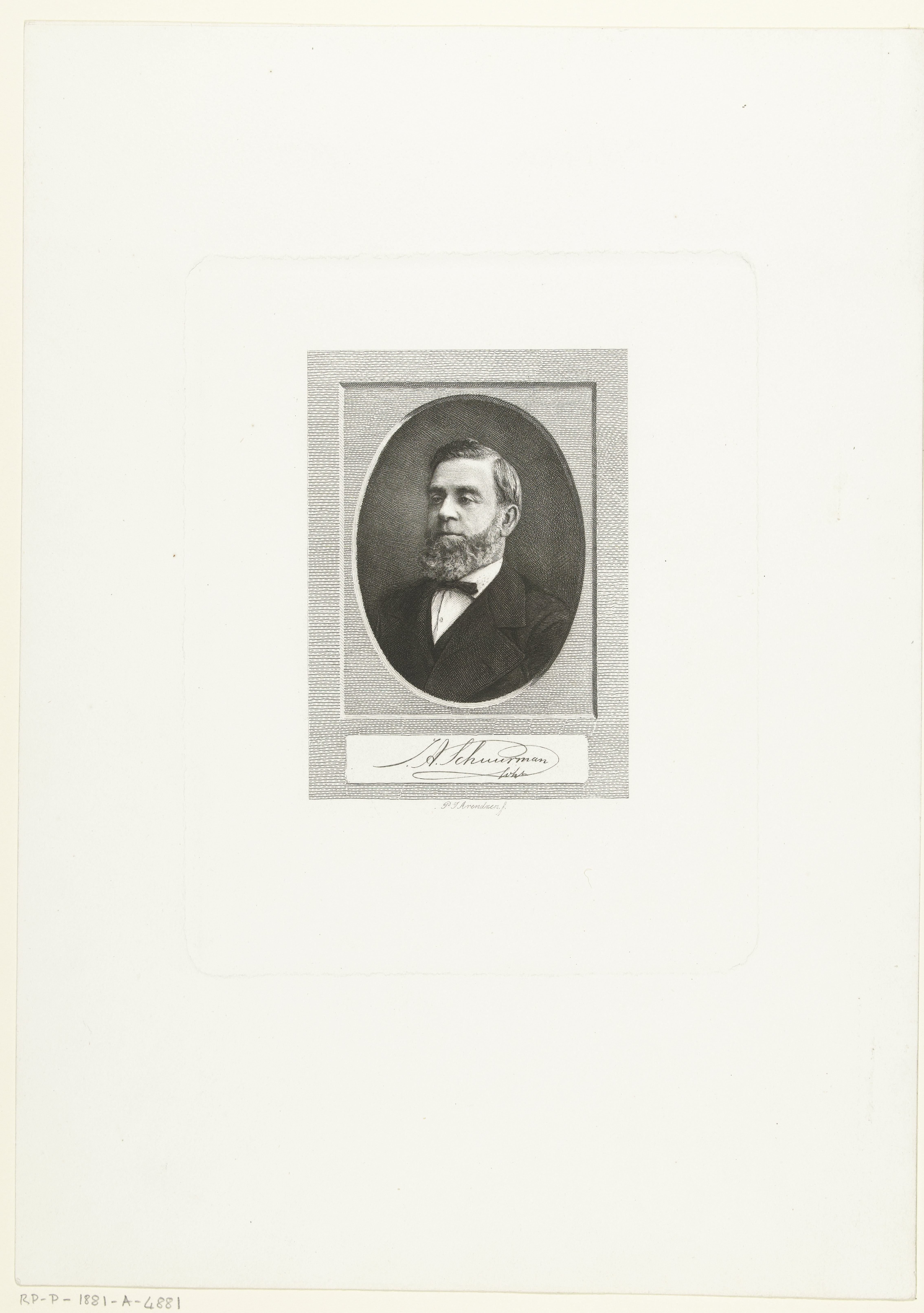 Portret van Jan Albert Schuurman by Petrus Johannes Arendzen