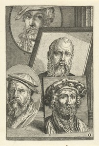 Portret van Jan Cornelisz. Vermeyen, Jan Gossaert, Joos van Cleve en Heinrich Aldegrever
