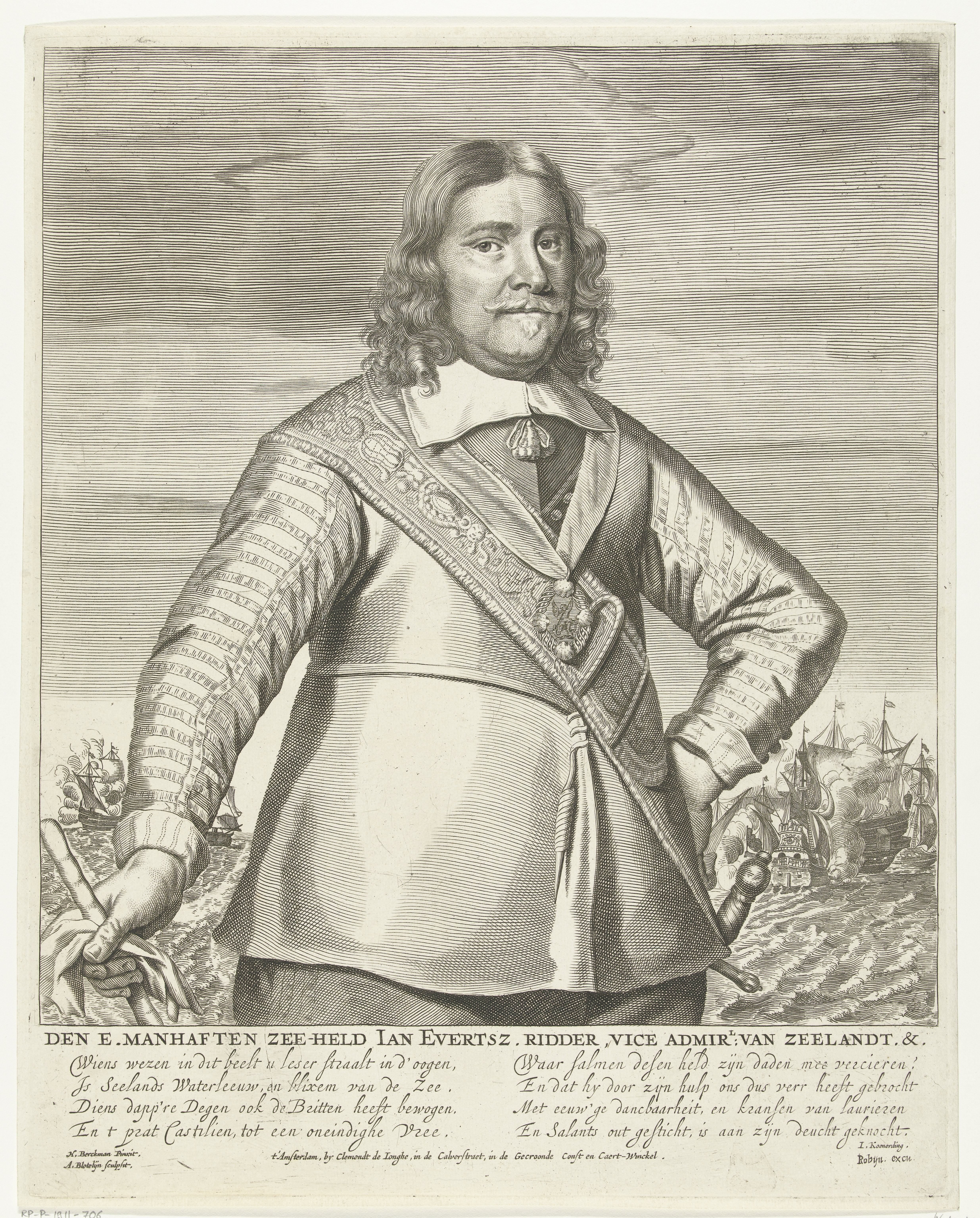 Portret van Johan Evertsen by Abraham Bloteling