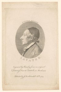 Portret van Johann Caspar Lavater, in profiel