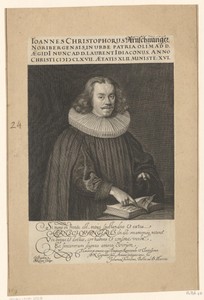 Portret van Johann Christoph Arnschwanger op 56-jarige leeftijd
