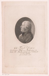 Portret van Johann Friedrich Degen