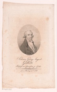 Portret van Johann Georg August Galletti