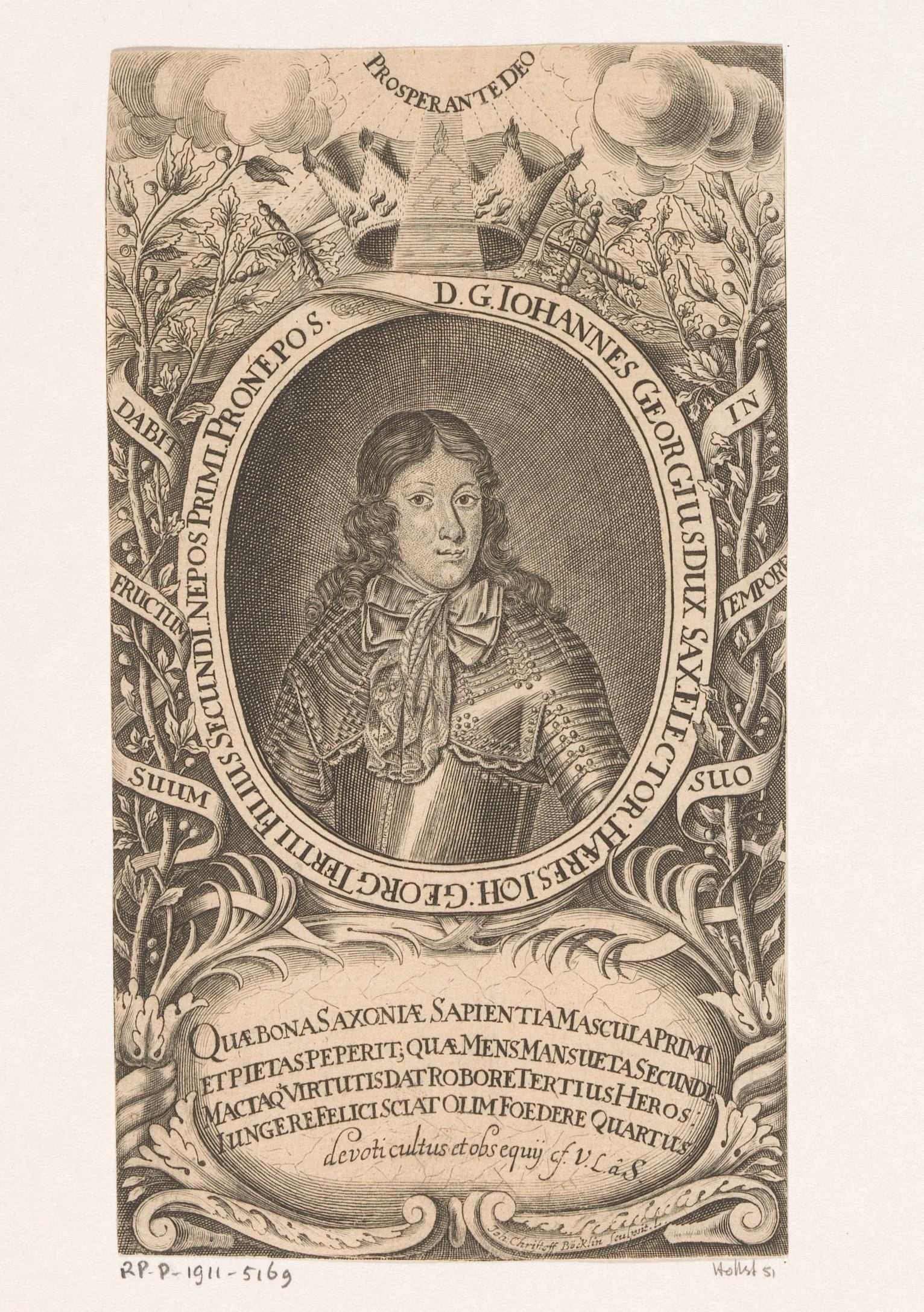 Portret van Johann Georg IV von Sachsen by Johann Christoph Boecklin
