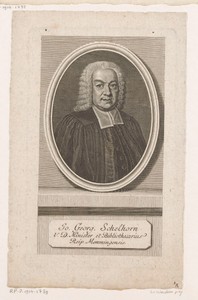 Portret van Johann Georg Schelhorn
