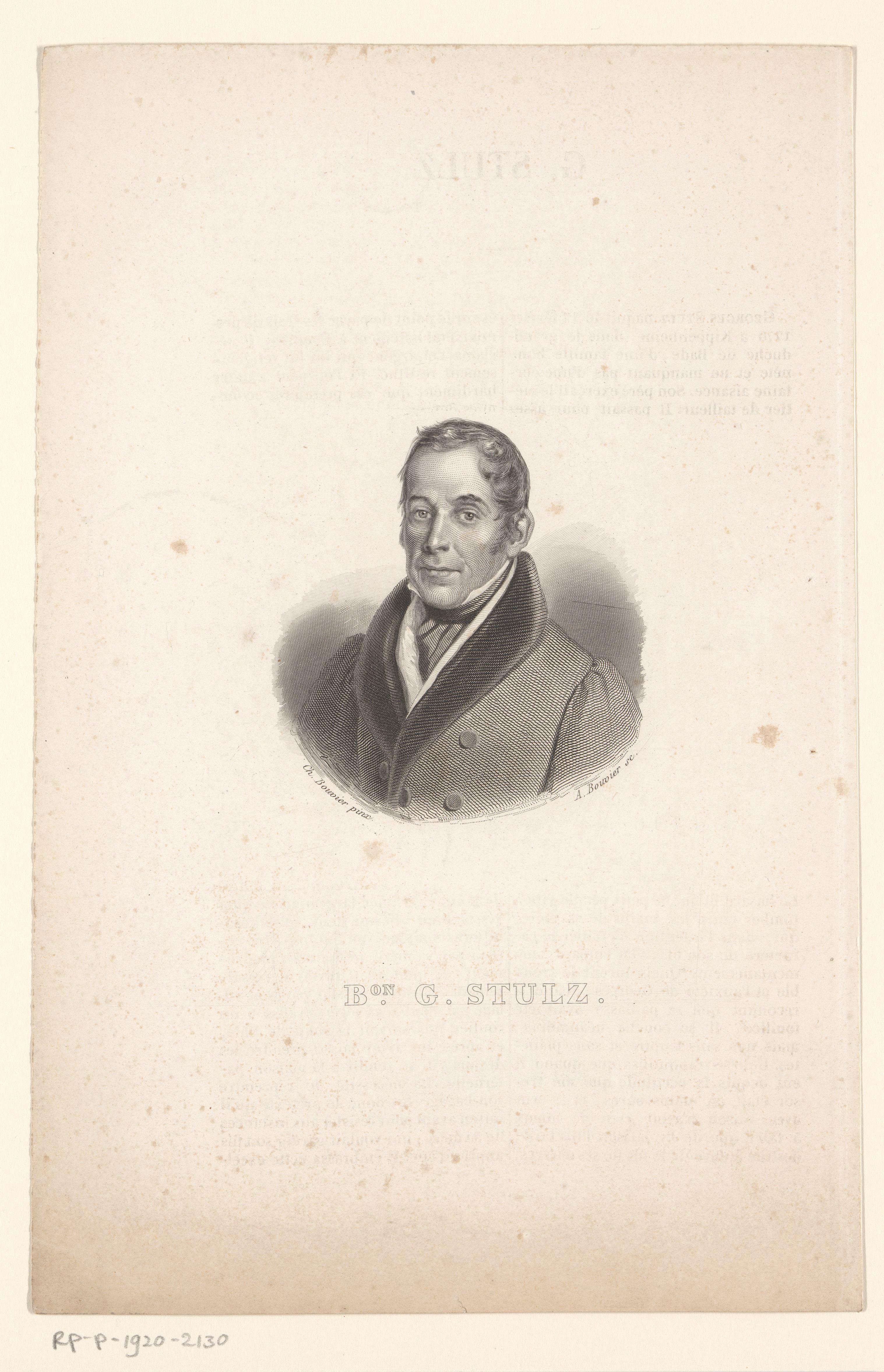 Portret van Johann Georg Stulz by Abraham Bouvier