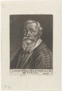 Portret van Johann Hefner op 74-jarige leeftijd