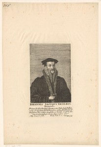 Portret van Johann Jacob Grynaeus