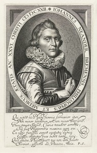 Portret van Johann Neander op 26-jarige leeftijd