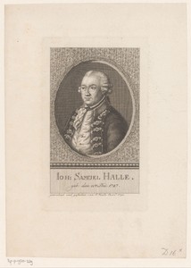 Portret van Johann Samuel Halle