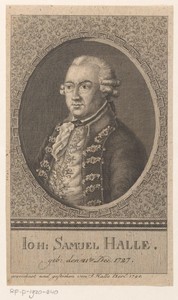 Portret van Johann Samuel Halle