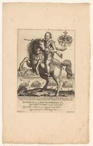 Portret van Johann Ulrich von Eggenberg te paard