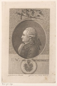 Portret van Johann Wilhelm von Archenholz