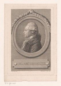 Portret van Johann Wilhelm von Archenholz